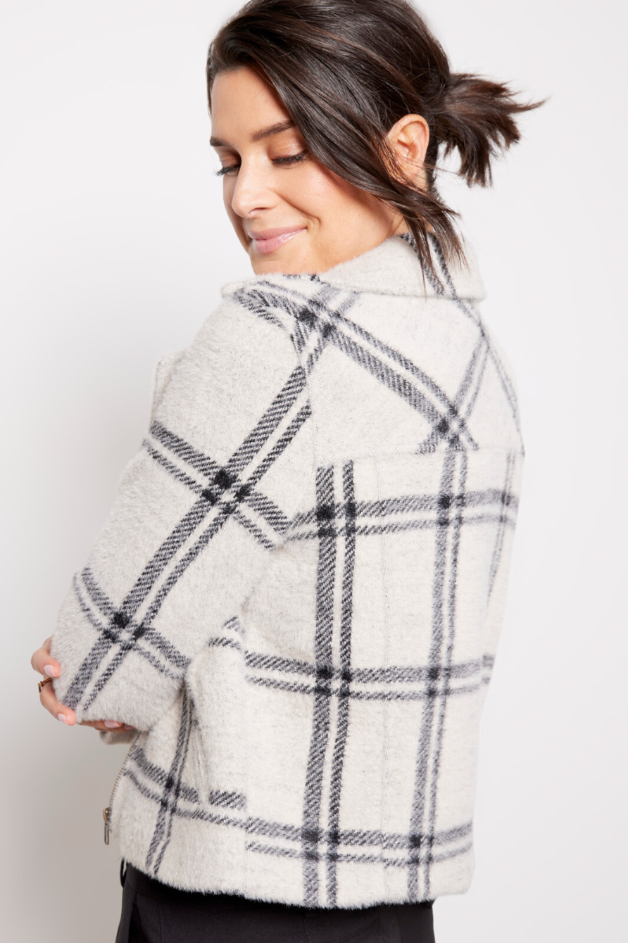 Wakefield plaid jacket - off white