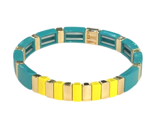 High tide bracelet - turquoise / yellow
