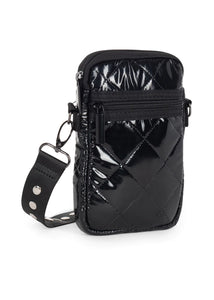 Casey puffer cell phone bag - noir quilt