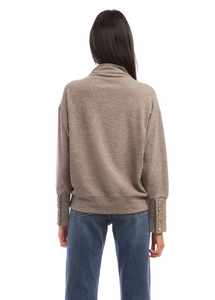 Mock neck top - taupe