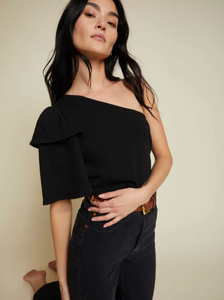Lida one shoulder tee - jet black