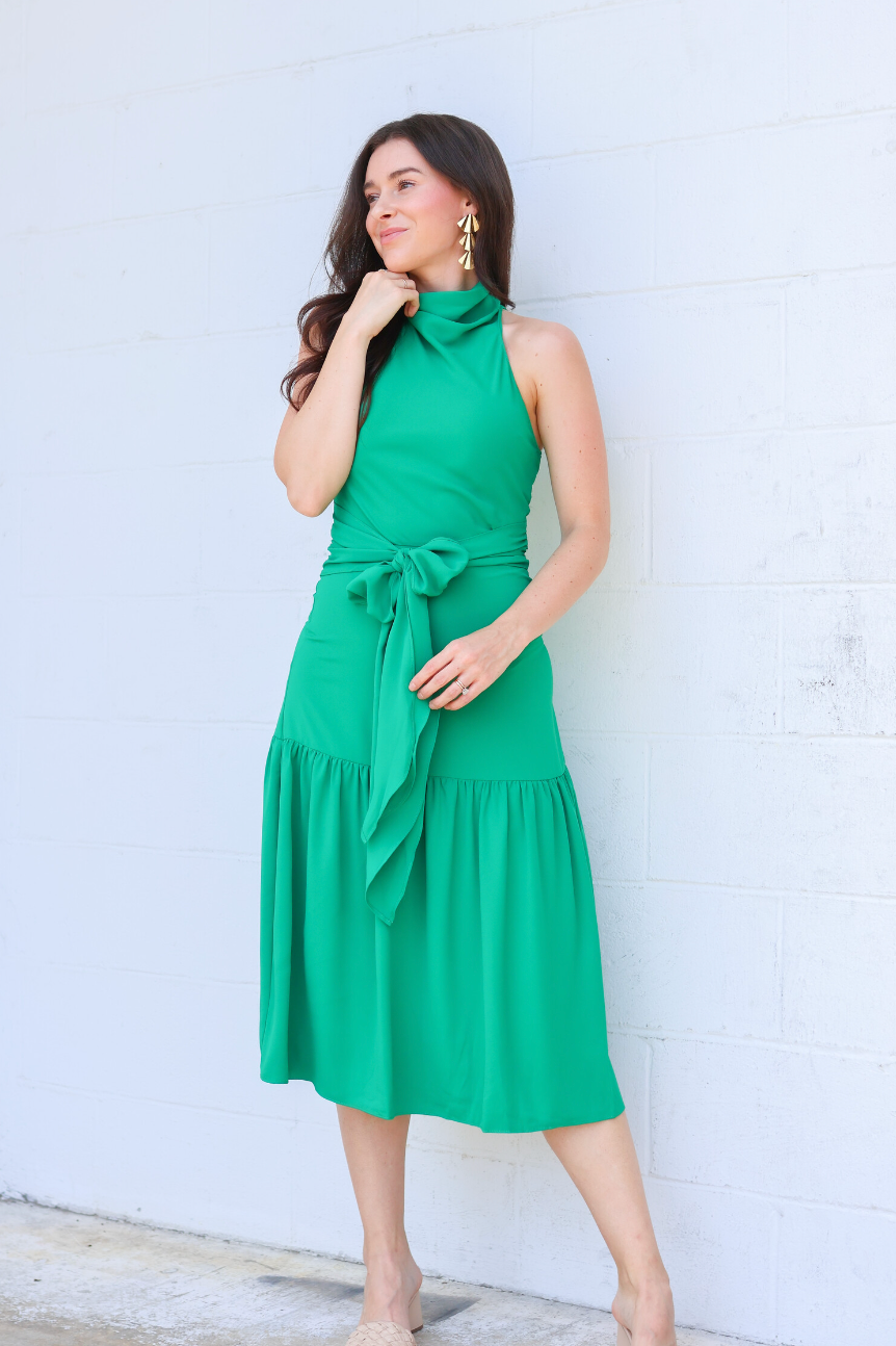 Bowden dress - dark green