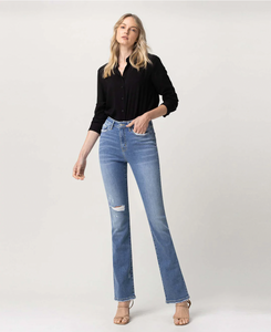 F4756 - High rise mini bootcut - allium