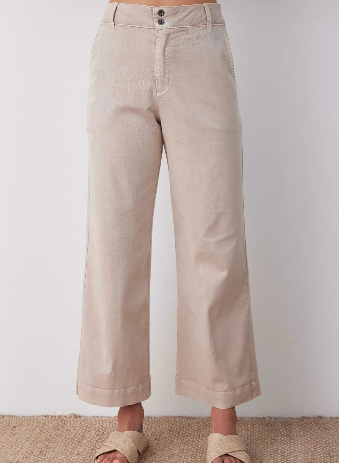 Saige wide leg crop - deep sycamore