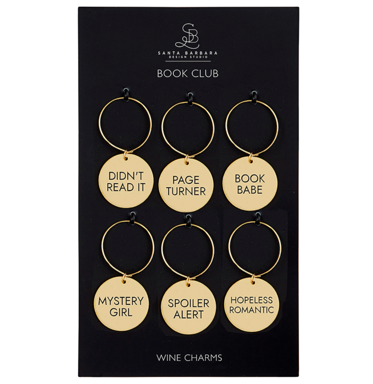 Wine charm set - book club