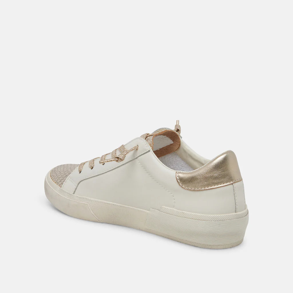 Zina sneakers - white / gold leather