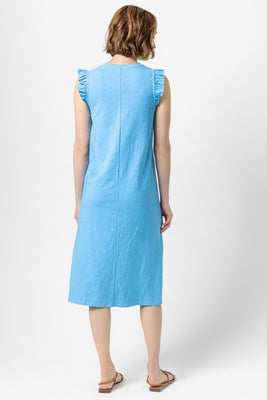 Ruffle v-neck midi dress (PA2239) - maui