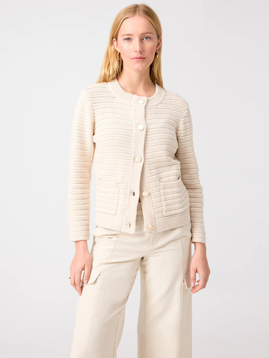 Knitted jacket - chalk