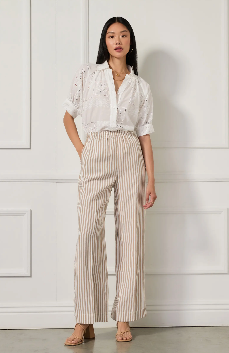 Wide leg pants - stripe