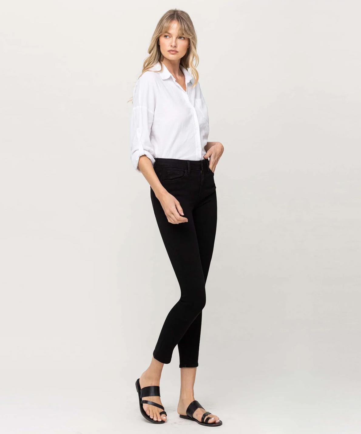 Y2849 - Mid rise ankle skinny - raven