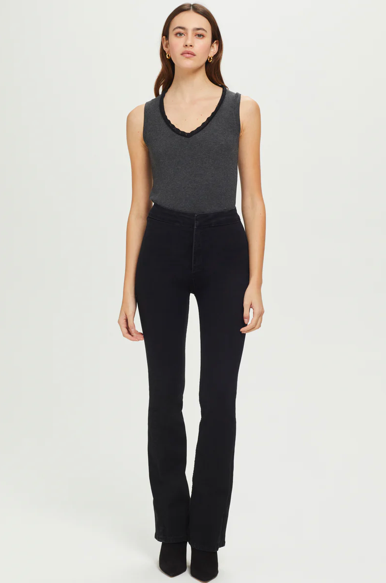 Verona tank - charcoal heather / black