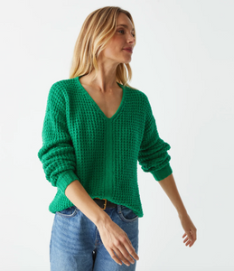 Kelsie v-neck sweater - kelly