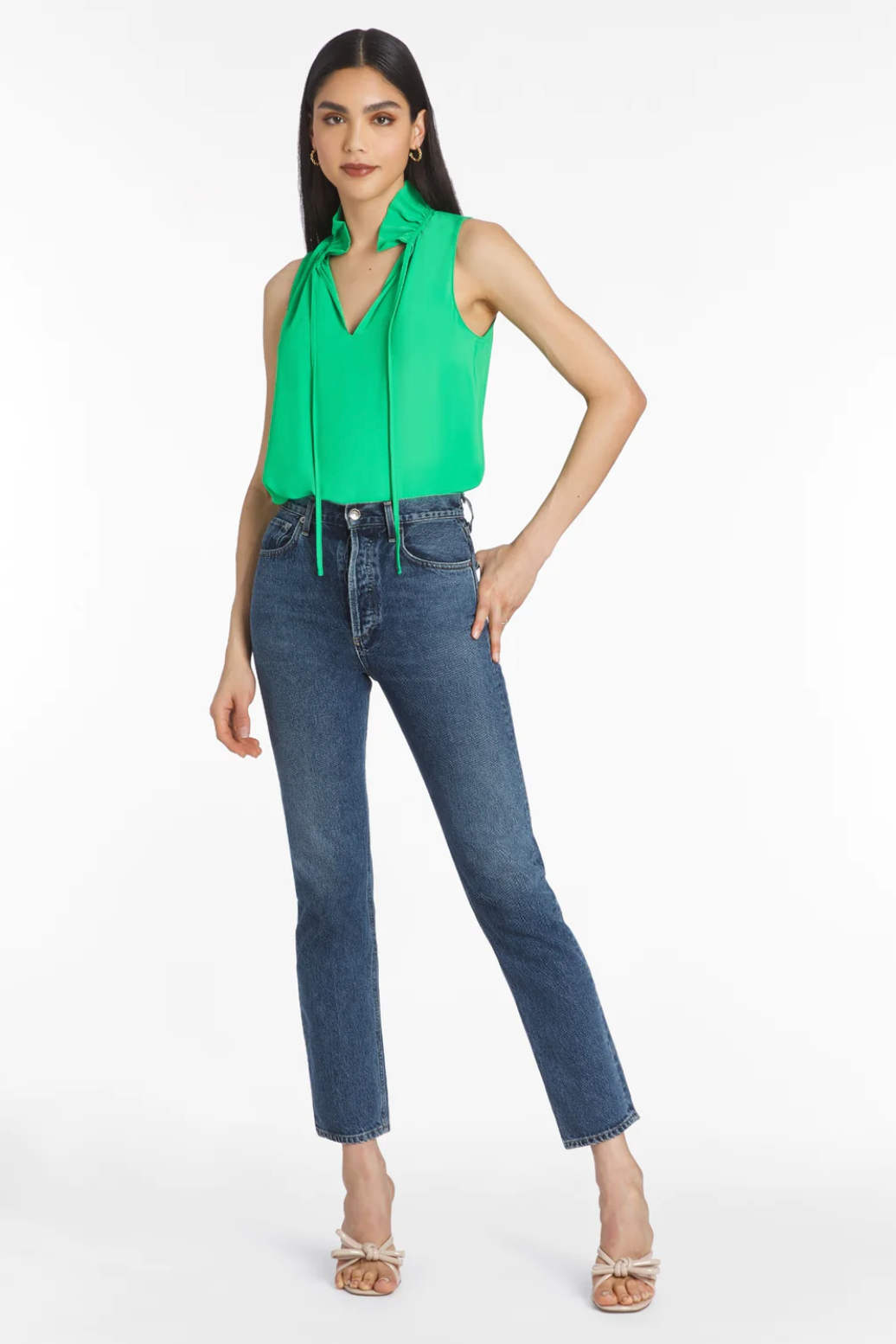 Sleeveless vittoria top - grass