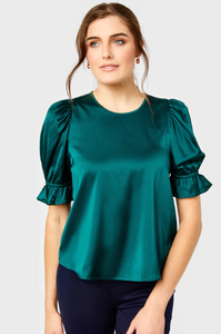 Connie Anne top - evergreen
