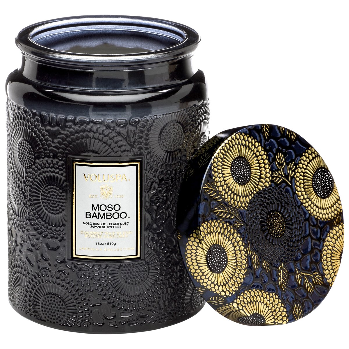 Moso Bamboo Large Glass Jar Candle