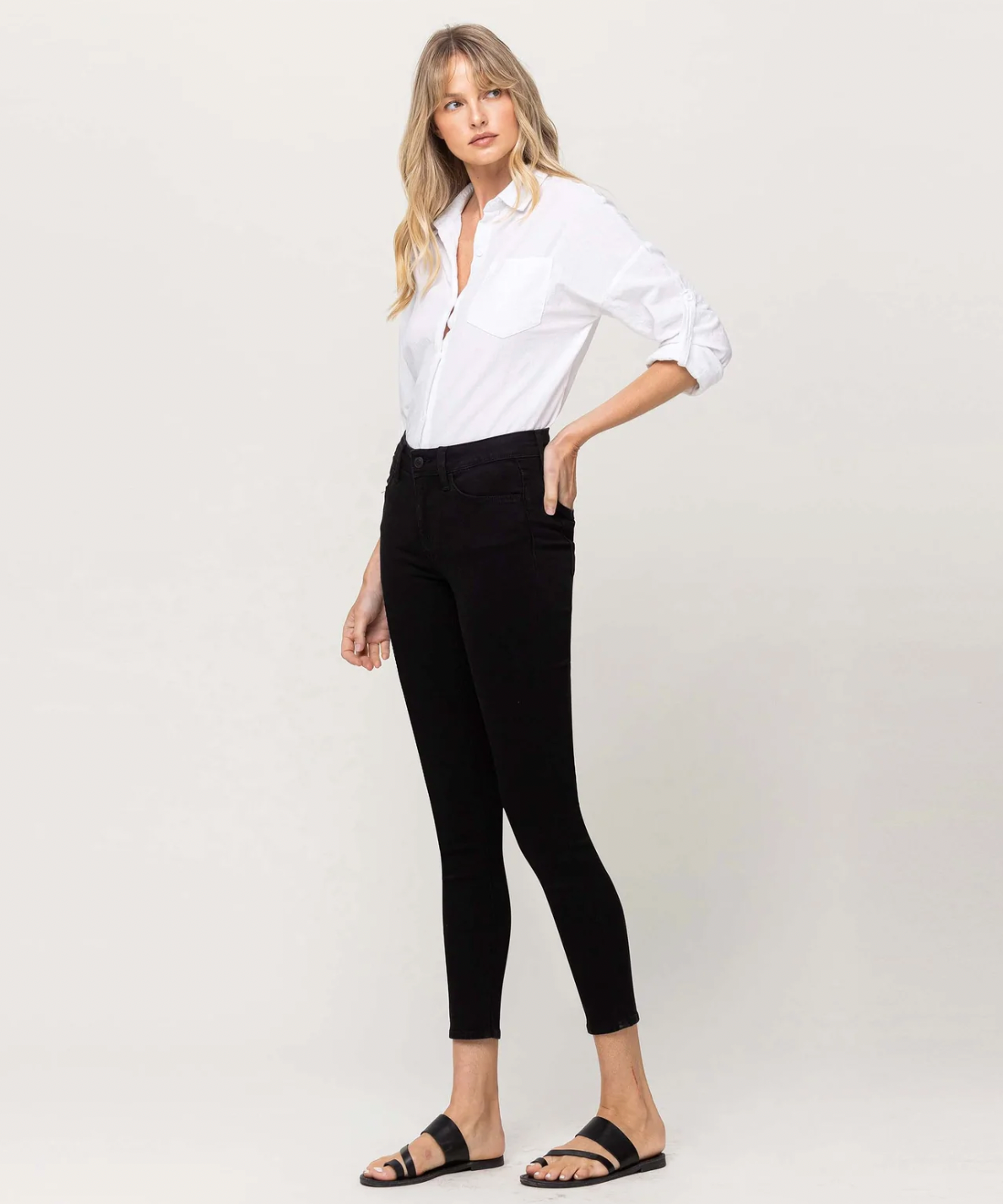 Y2849 - Mid rise ankle skinny - raven