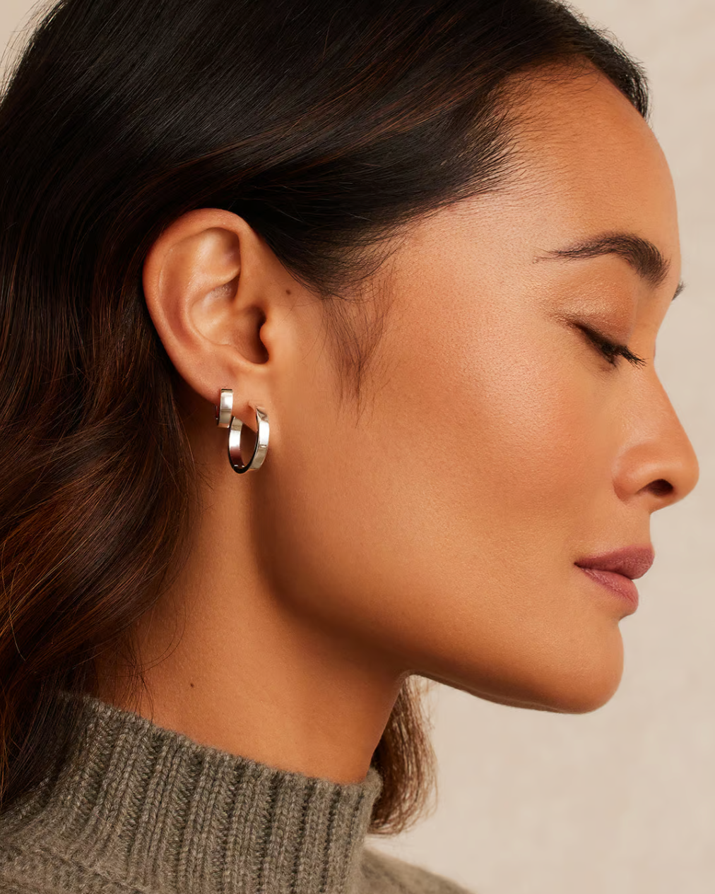 Rose hoops - silver