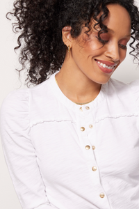 Juniper femme collarless tee - optic white