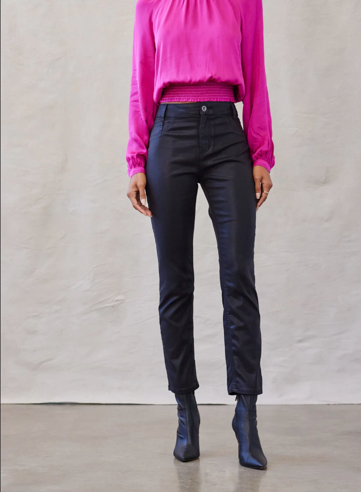 Lennon luxe straight leg pants - black