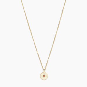 Power birthstone coin necklace - January / garnet