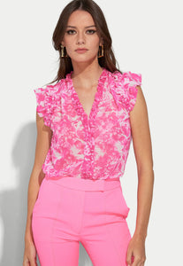 Sia blouse - pink zesty floral