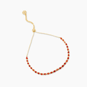 Power gemstone brooks bracelet for confidence - gold / orange agate