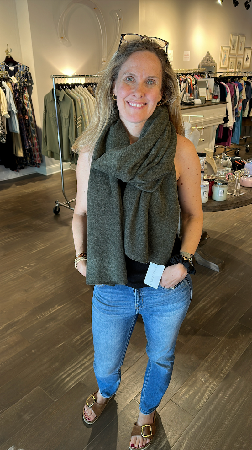 Cashmere scarf - thyme heather
