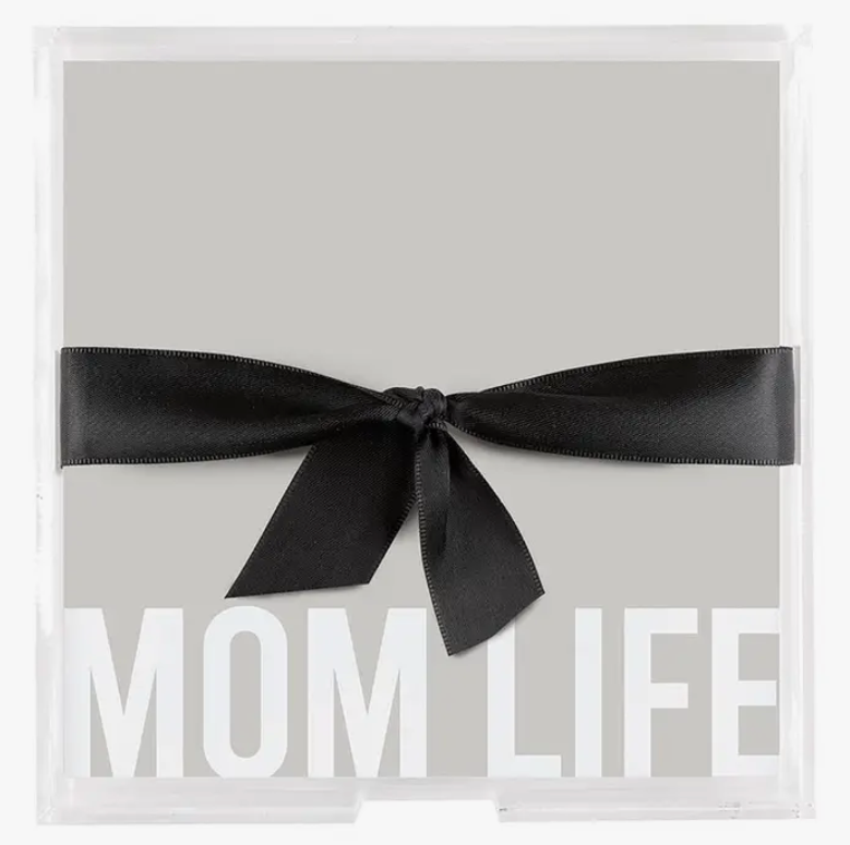 Square Acrylic Notepaper Tray - Mom Life