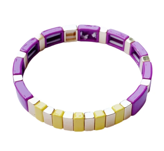 High tide bracelet - purple / yellow / gold