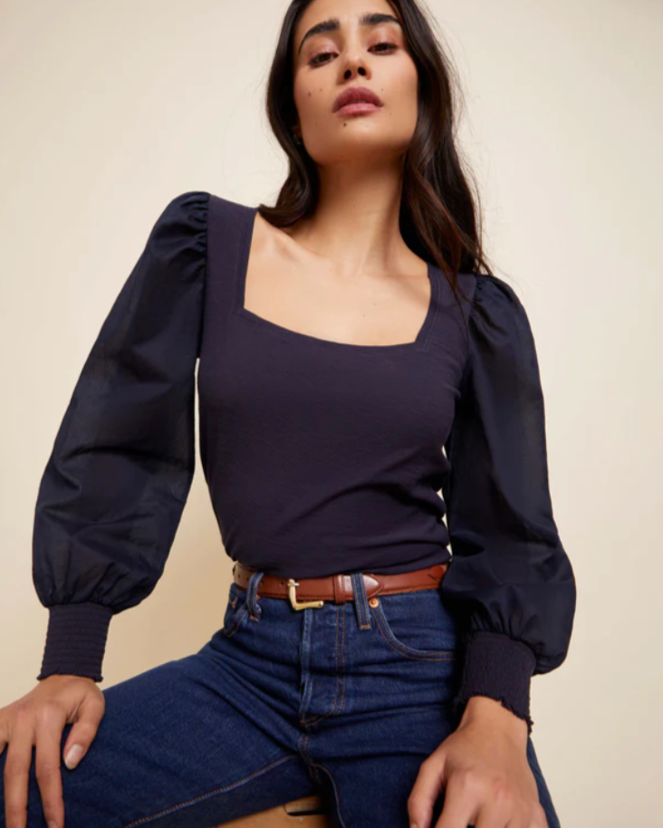 Laura square neck top - it's navy