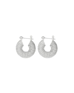Pave mini donut hoops - silver