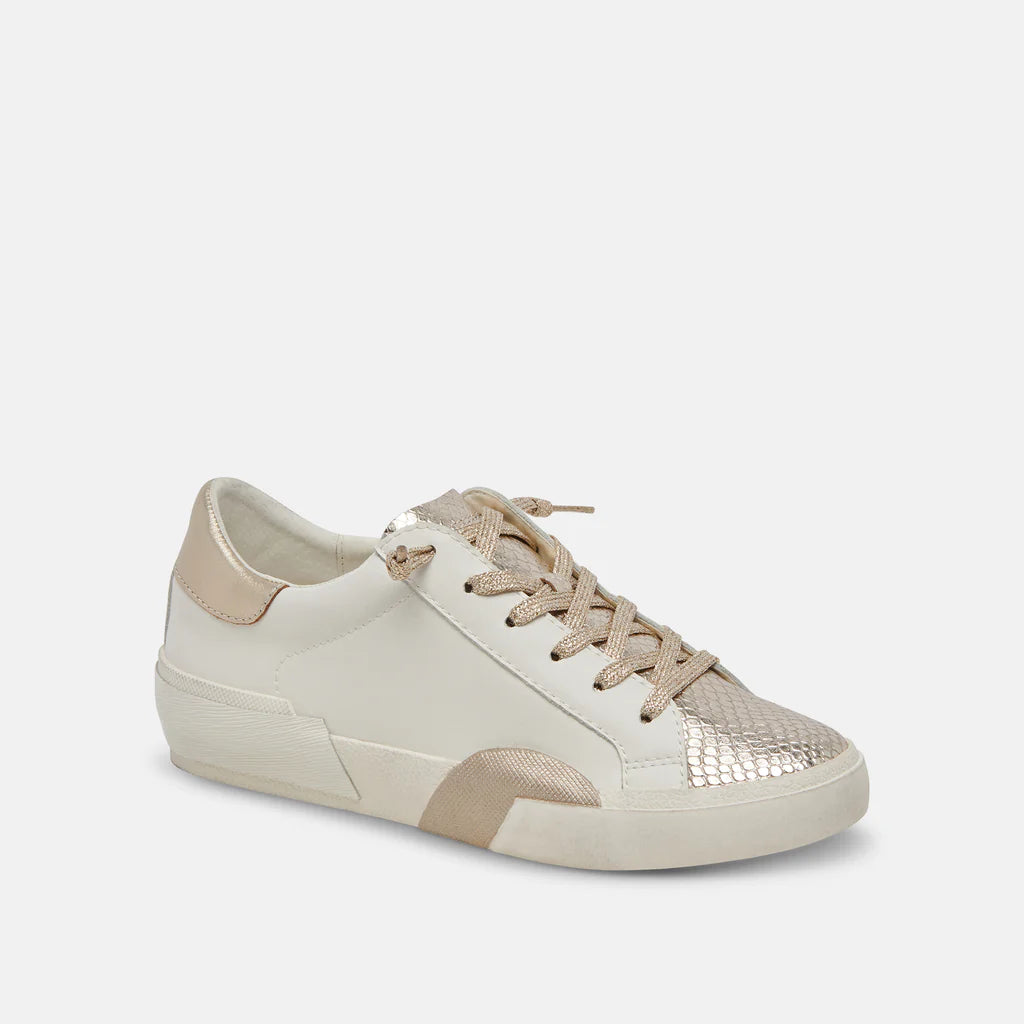 Zina sneakers - white / gold leather