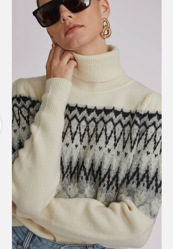 Grace jacquard sweater - cream combo