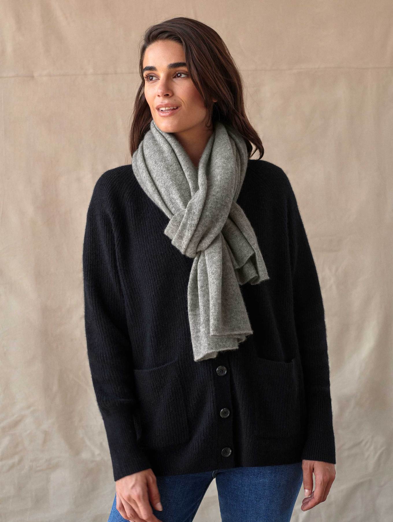 Cashmere scarf - grey heather