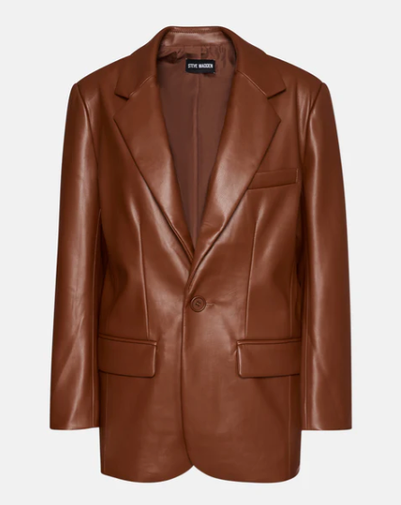 Imaan faux leather blazer - cinnamon