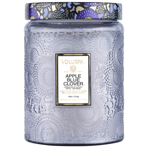 Apple Blue Clover large glass jar candle - 18oz