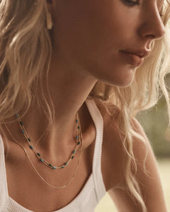 Tatum bead necklace - turquoise