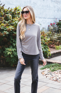 Knot your business knit top - heather canteeen