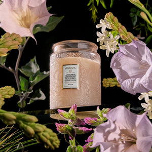 Jasmine Midnight Blooms large glass jar candle - 18oz