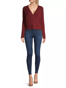 Cashmere featherweight wrap top - russet heather