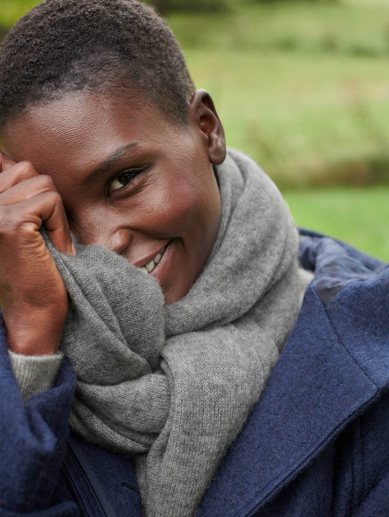 Cashmere scarf - grey heather