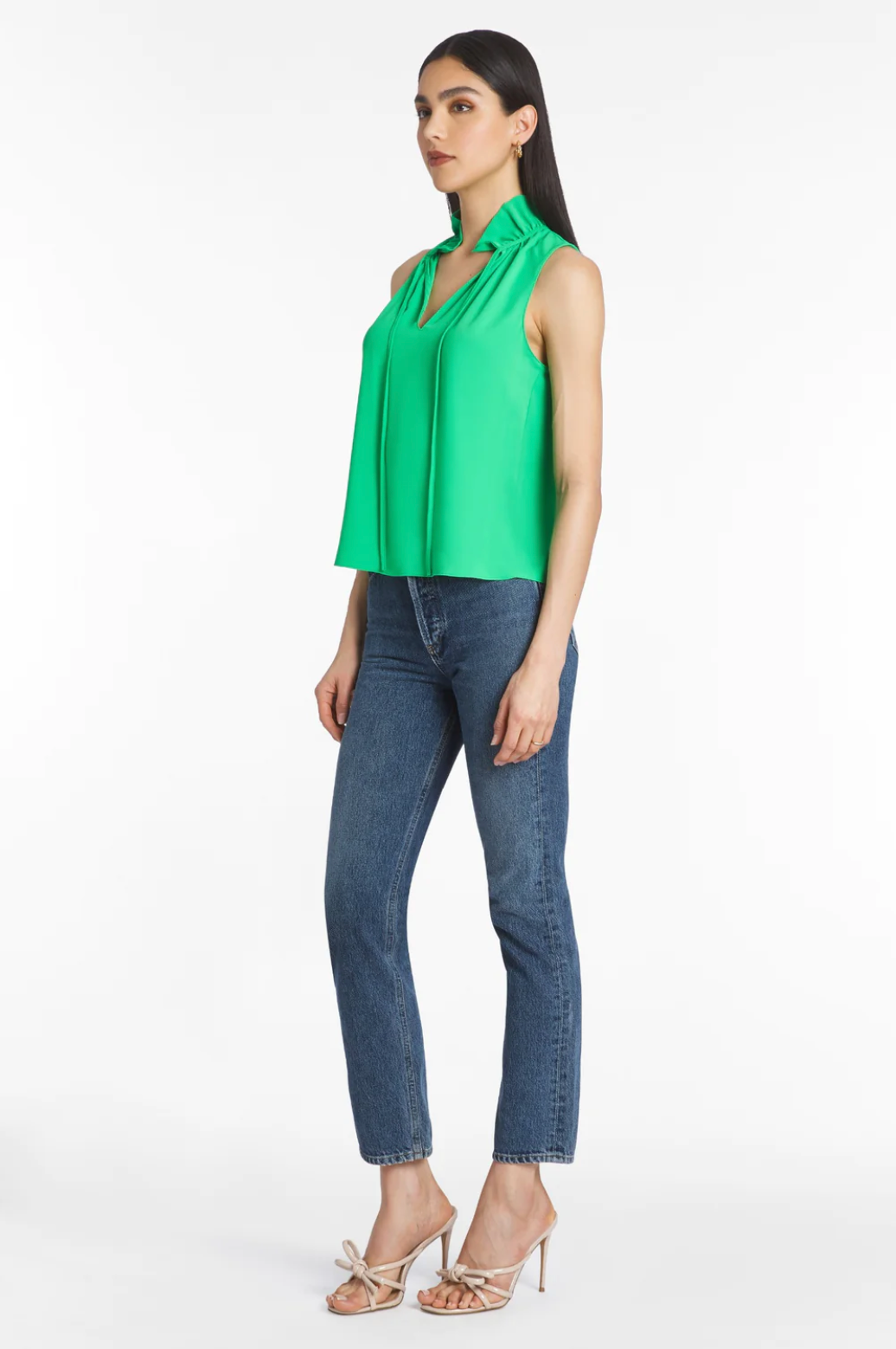 Sleeveless vittoria top - grass