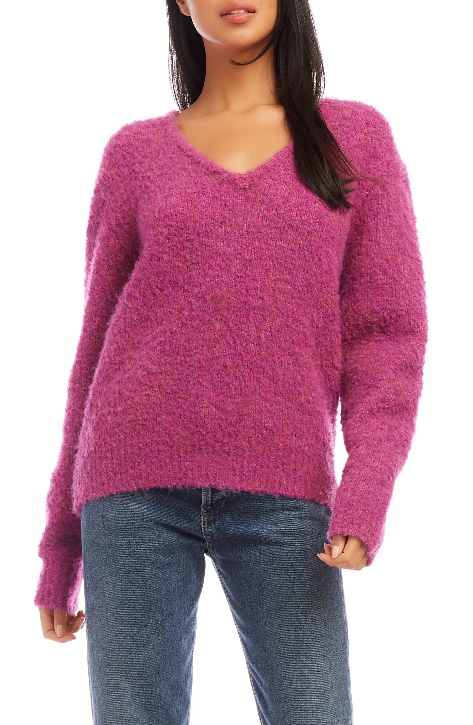 V-neck sweater - pink