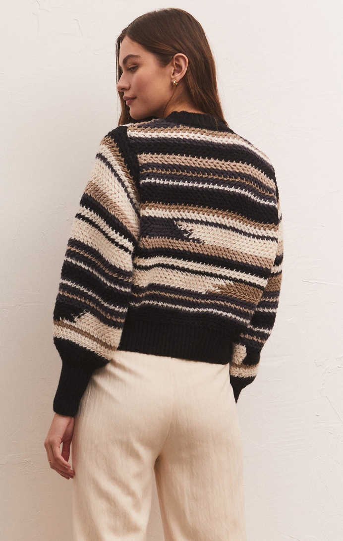 Asheville stripe sweater - black