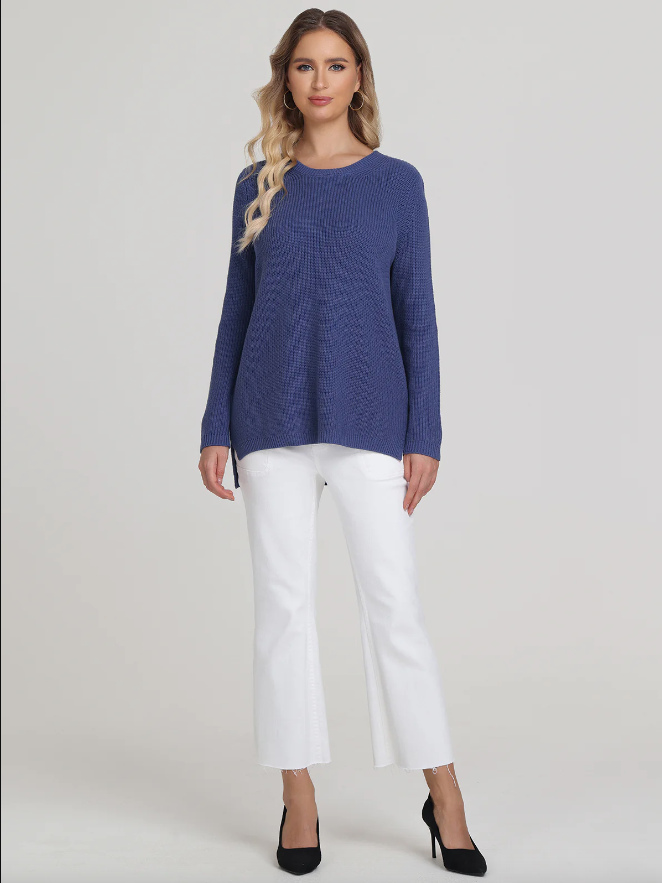 Emma shaker sweater - gray blue