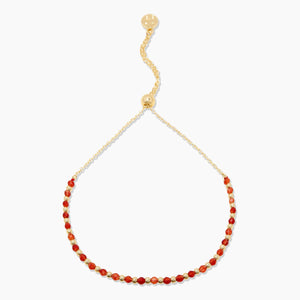 Power gemstone brooks bracelet for confidence - gold / orange agate