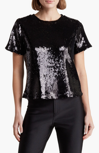 Perfect sequin tee - black