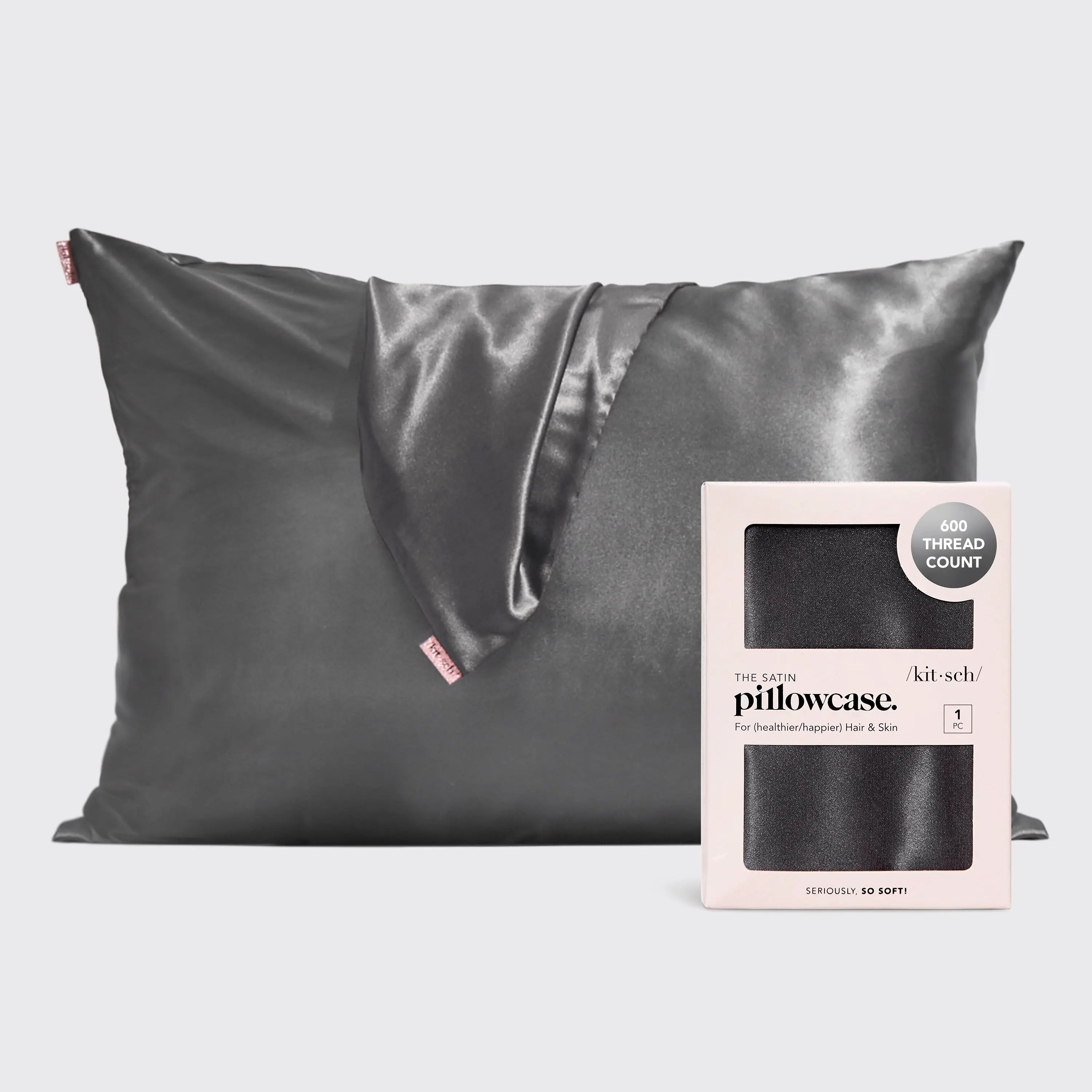 Satin pillowcase - charcoal