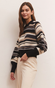 Asheville stripe sweater - black