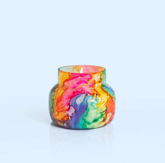 Volcano Rainbow Watercolor Petite Jar Candle - 8oz